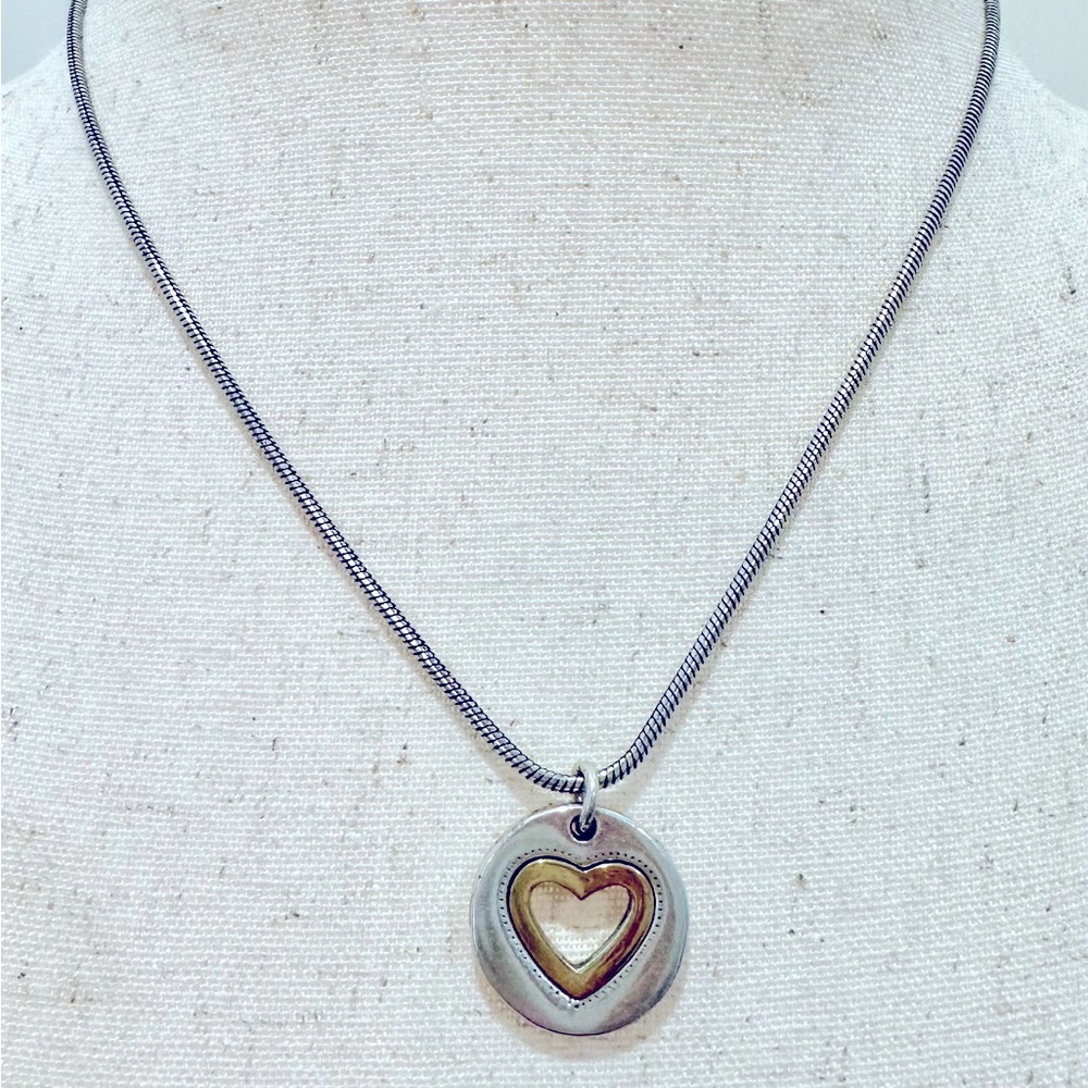 Brighton silver and gold heart necklace